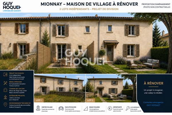 Maison de village type 4 avec jardin à Mionnay