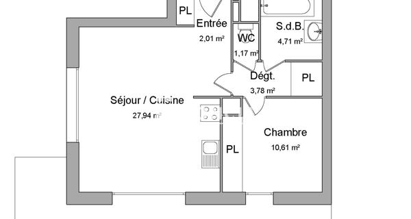 À vendre Appartement 2 pièces 50 m² - Grenoble 38000