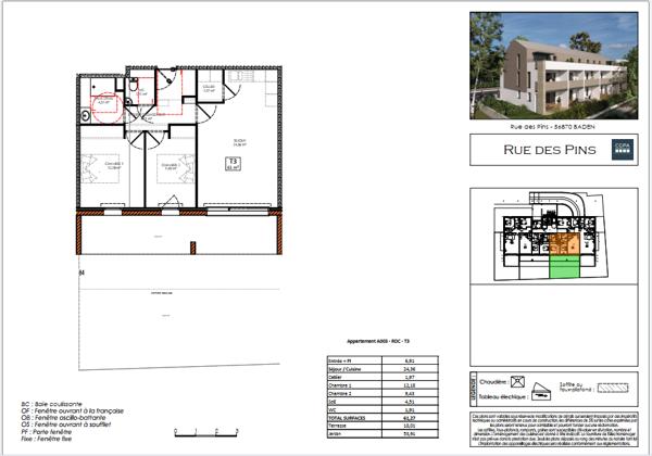 T3 de standing en coeur de Baden