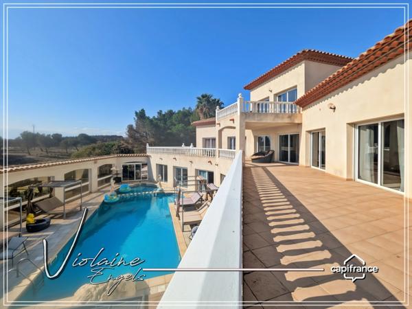 Bages – Vue mer et étang : Villa d’exception de 540 m² avec 7 suites et jardin paysager