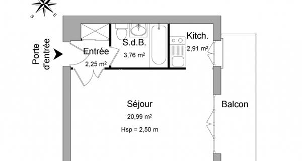 Location Studio 29.91 m² - Le Plessis-trévise 94420