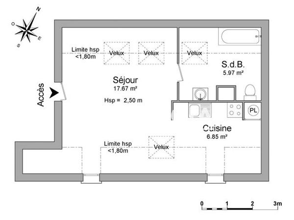 Location Studio 30.49 m² - 8 RUE DE L'ILE D'OR Amboise 37400