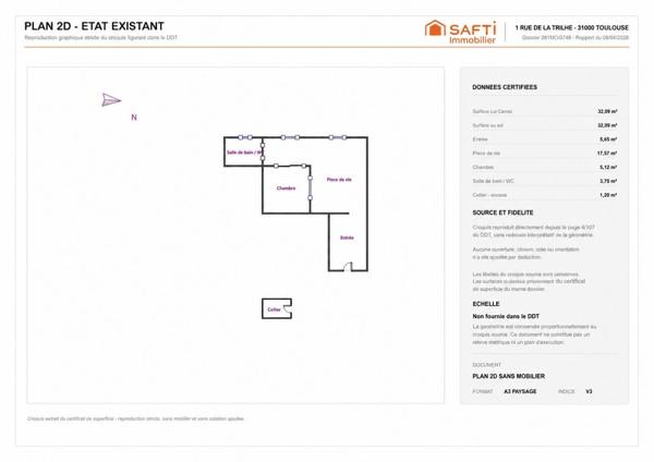 Carmes — T1 bis avec espace nuit distinct