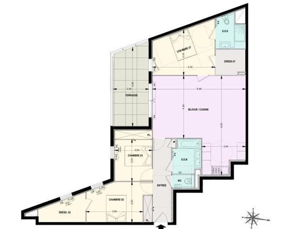 Appartement 4 pièces de 96 m² à Le Cannet (06110)