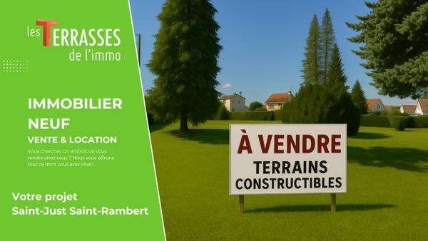 Saint-Just-Saint-Rambert (42170) A vendre terrain constructible de 534m2 secteur Saint-Rambert