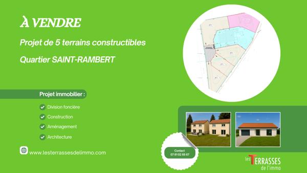 Saint-Just-Saint-Rambert (42170) A vendre terrain constructible de 534m2 secteur Saint-Rambert