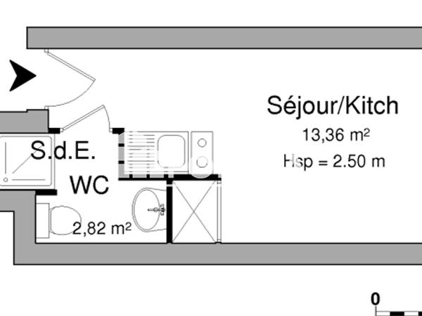 Location Studio meublé 16.18 m² - 49 COURS DE LA REPUBLIQUE Le Havre 76600