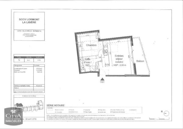Appartement à louer 2 pièces 42.93m²