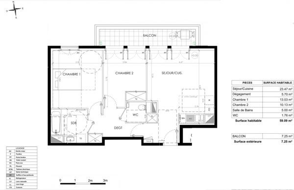 Appartement à vendre 3 pièces 59 m² Le Plessis-Robinson