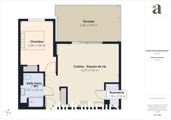 Bel appartement T2 de 49m2 avec terrasse couverte, au calme en vente à Saint-Paul-Lès-Dax