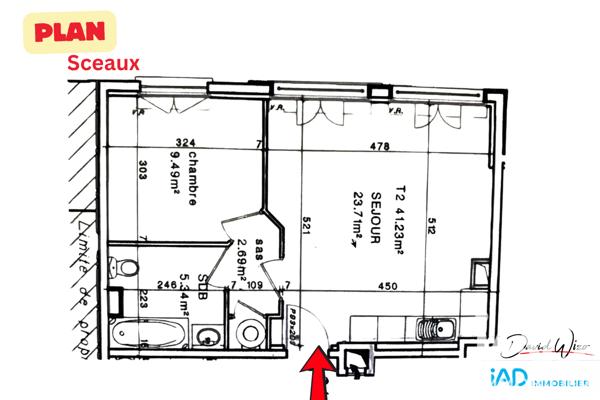 Appartement à vendre 2 pièces 41 m² Sceaux