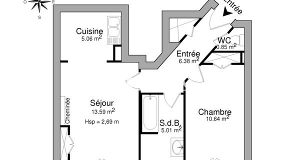 Location Appartement 2 pièces 41.53 m² - Lyon 69003