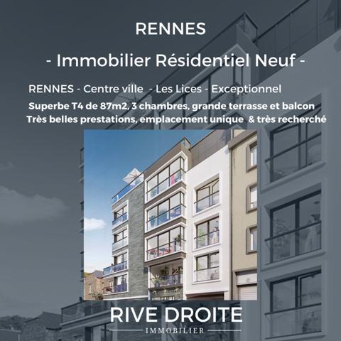 Rennes (35000) RENNES THABOR - EXCEPTIONNEL - Appartement T4 - 3 CHAMBRES