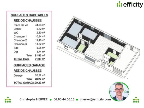 Maison 5 pièces - 92 m² Exclusivité efficity