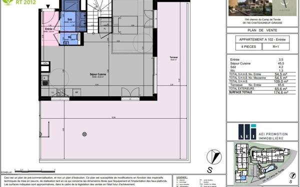 Appartement à vendre    4 pièces • 109 m2 Châteauneuf-Grasse