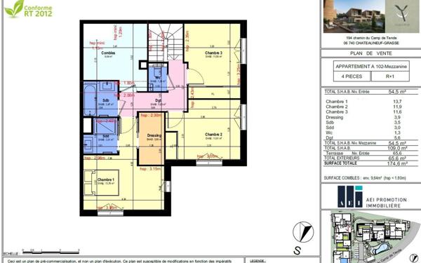 Appartement à vendre    4 pièces • 109 m2 Châteauneuf-Grasse