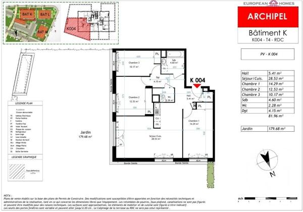 Appartement T4 à vendre  4 pièces - 81,96 m 2   LA VERPILLIERE  - 38