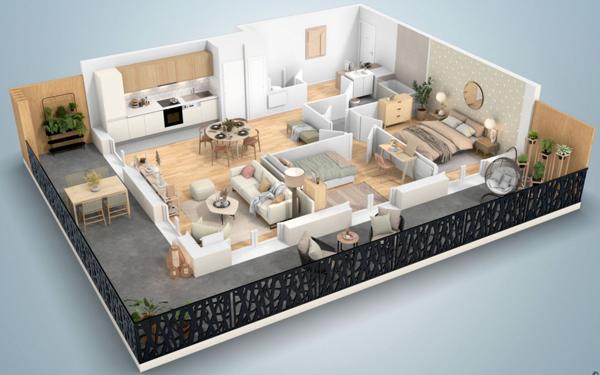 Appartement à vendre    3 pièces • 65,22 m2 Le Plessis-Trévise