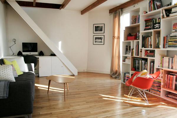 Appartement Duplex Courbevoie 2 pièces dernier étage_grand séjour