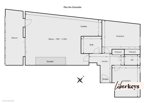 Appartement T4 de 96 m² en duplex