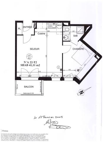 Appartement à vendre 2 pièces 41,24 m² Nantes