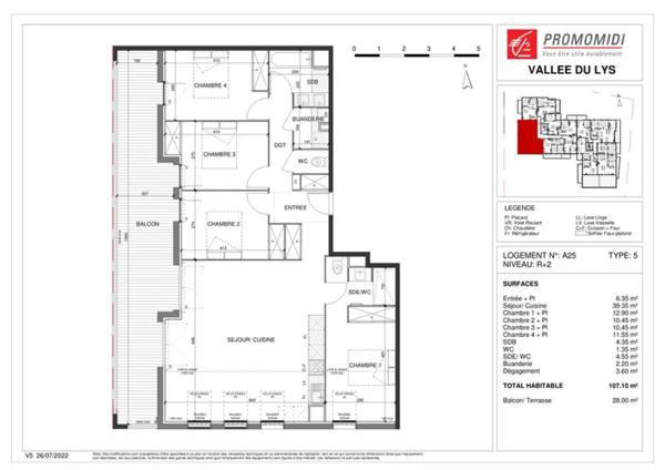 Magnifique appartement à vendre T5 ESCALQUENS dans résidence neuve (31)