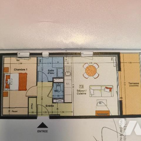 Ds résidence récente (2018) - Appartement T2 de 42 m² avec terrasse de 8,2 m² - En dernier étage...