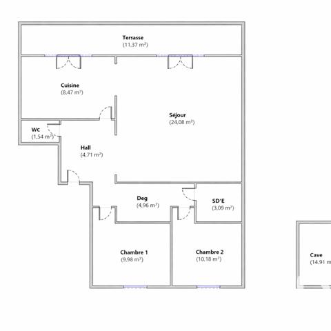 Appartement à vendre 3 pièces 67 m² Saint-Aygulf