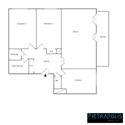 Apt T3 de 67 m², Balcon, cave et parking au 2E étage avec ascenseur