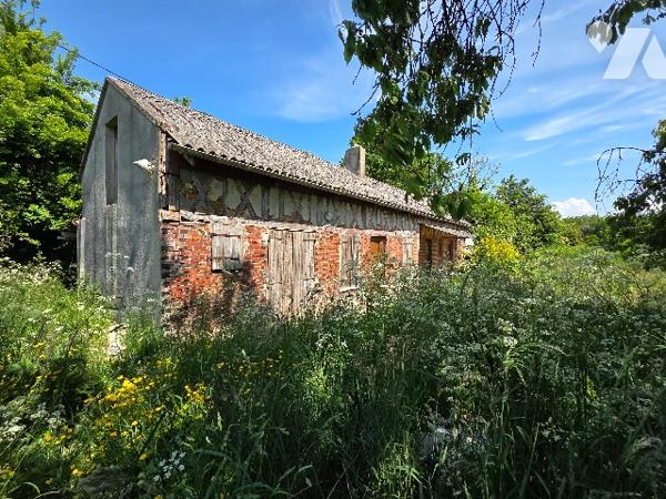 A 5MN D'YVETOT, longère de plain pied d'~75m², 2 chambres, cellier sur terrain ~1830 m².