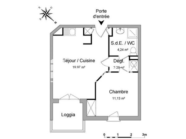 Location Appartement 2 pièces 37.63 m² - 61 AVENUE SAINT ROCH Toulon 83000