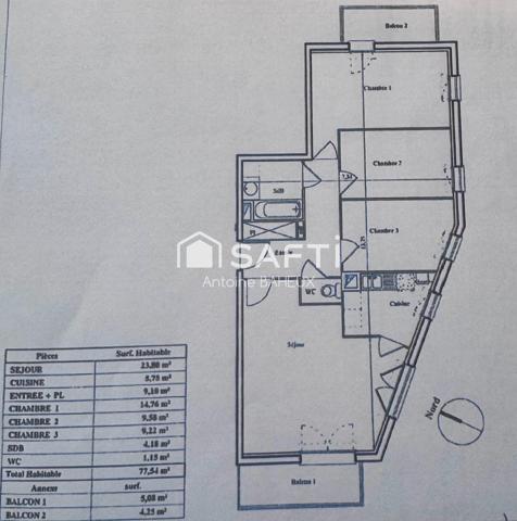 Appartement T4 BBC – Résidence sécurisée – 3 chambres – 2 terrasses – Parking