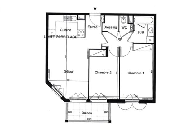 Appartement Le Plessis Robinson 3 pièce(s) 59 m2 385 000 € **  - Référence  460