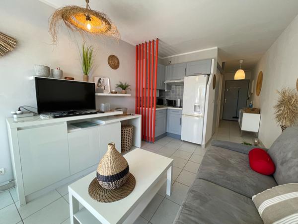 Appartement La Grande Motte de 27 M2 (20,5 loi carrez) dont 6 M2 de loggia fermée par VR électrique et séparation plastifiée