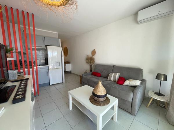 Appartement La Grande Motte de 27 M2 (20,5 loi carrez) dont 6 M2 de loggia fermée par VR électrique et séparation plastifiée