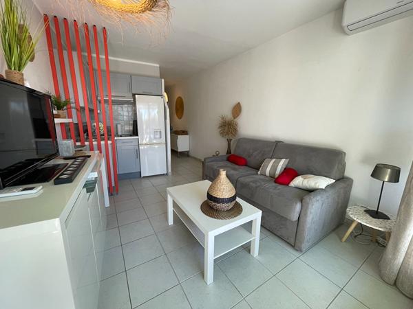 Appartement La Grande Motte de 27 M2 (20,5 loi carrez) dont 6 M2 de loggia fermée par VR électrique et séparation plastifiée