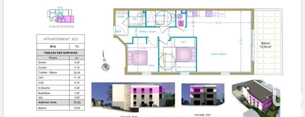 Appartement à vendre 3 pièces 70 m² Saint-Aygulf