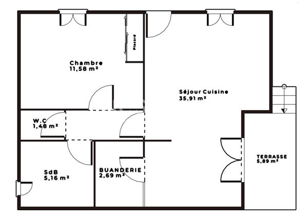 Charmant appartement 2 pièces de 61m² avec jardin - Calme et sérénité à Mouxy