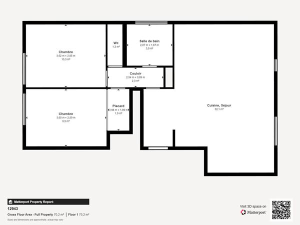 Appartement CHILLY-MAZARIN 3 pièces 62.35 m²