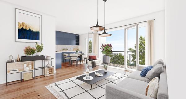 À vendre -Appartement T3 au RDC  avec une loggia à Bussy-Saint-Georges