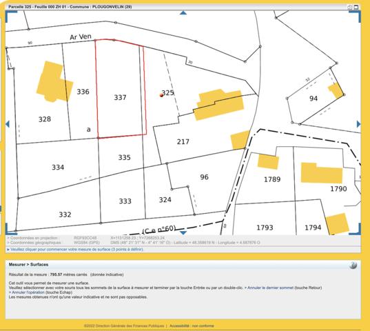Plougonvelin (29217) Terrain à bâtir – 800 m² – Vue mer – Plougonvelin (Chemin ar Ven – Cosquer Village)
