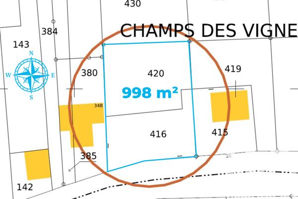 Terrain à vendre 998 m² Dung