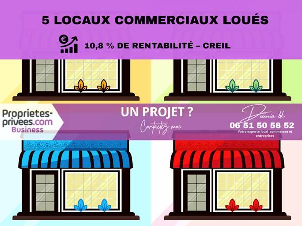 60100 CREIL - MURS COMMERCIAUX LOUES, 5 ENSEIGNES