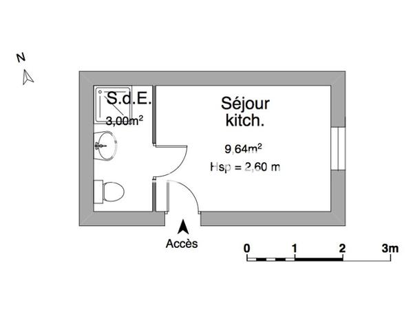Location Studio meublé 12.64 m² - 1 BOULEVARD SEVIGNE Dijon 21000
