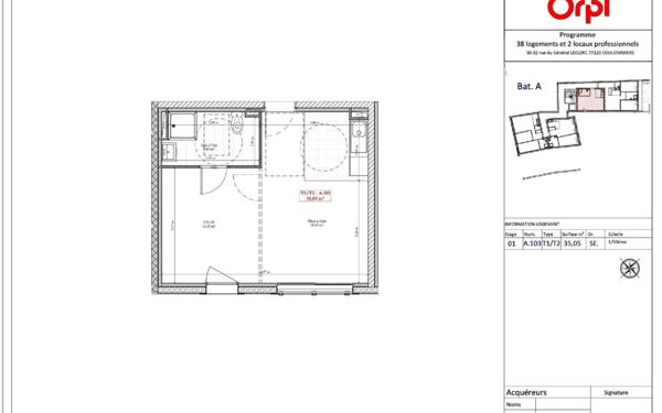 Appartement à vendre    2 pièces • 35,05 m2 Coulommiers