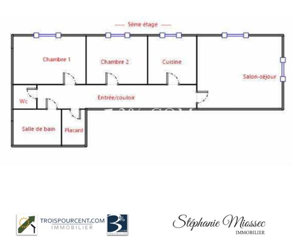 Appartement 3 pièce(s) 2 chambre(s) 69.85 m²