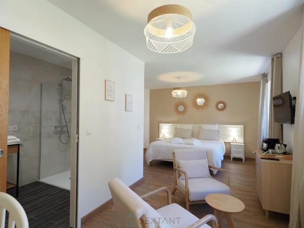 Un cadre atypique, une bâtisse en pierres récemment rénovée et équipée à neuf : Chambres d'hôtes, salle sports - fitness, espace bien être, Billard, Comptoir ancien & sa Licence IV