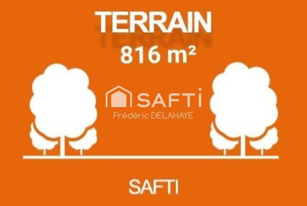 Terrain 816 m² - libre constructeur.