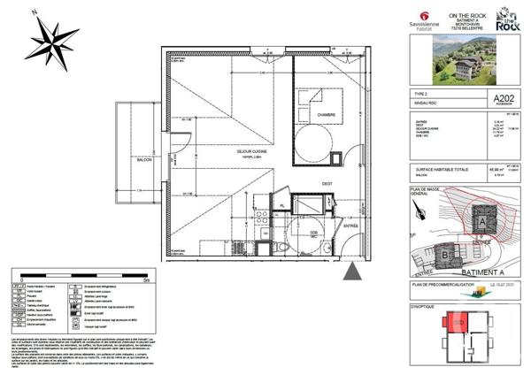 Appartement T2 à vendre  2 pièces - 68,21 m2 BELLENTRE - 73