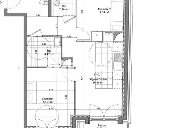 Location Appartement 3 pièces 53.54 m² - BAT B Orleans 45000